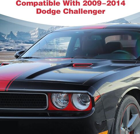 for Challenger Hood Scoop Vent Cover Trim Bezel Red Compatible with Dodge Challenger 2009 2010 2011 2012 2013 2014 Red Exterior Accessories 2pcs in Saudi Arabia