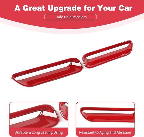 for Challenger Hood Scoop Vent Cover Trim Bezel Red Compatible with Dodge Challenger 2009 2010 2011 2012 2013 2014 Red Exterior Accessories 2pcs in Saudi Arabia