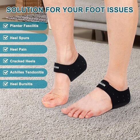 2 أزواج من حماة التهاب اللفافة اللفافة ، أكواب الكعب لتخفيف الألم ودعم التهاب الأوتار ، وسادة الكعب القابلة للتعديل للتنفس للمشي والرياضة واليوغا والاستخدام المنزلي (صغير) in Kuwait