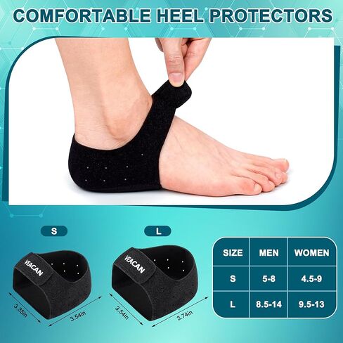 2 أزواج من حماة التهاب اللفافة اللفافة ، أكواب الكعب لتخفيف الألم ودعم التهاب الأوتار ، وسادة الكعب القابلة للتعديل للتنفس للمشي والرياضة واليوغا والاستخدام المنزلي (صغير) in Kuwait