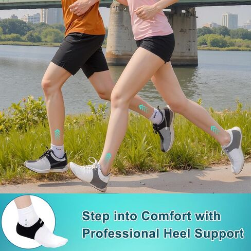 2 أزواج من حماة التهاب اللفافة اللفافة ، أكواب الكعب لتخفيف الألم ودعم التهاب الأوتار ، وسادة الكعب القابلة للتعديل للتنفس للمشي والرياضة واليوغا والاستخدام المنزلي (صغير) in Kuwait