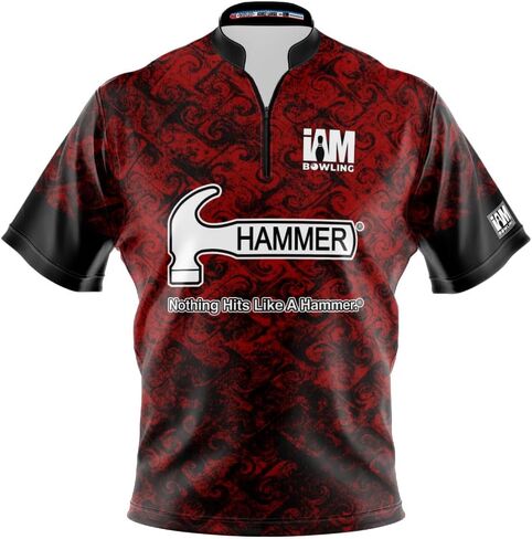 Logo Impusion I Am Bowling Jersey Short Sash Collar 2142-HM Made in USA Hammer in Saudi Arabia