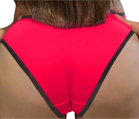 Knaughty Knickers أفضل عندما تنزلق كس زلق رطب وشريحة حمراء وسوداء بيكيني سراويل البالغة المرح in Saudi Arabia