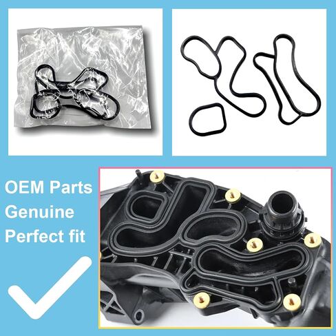قطع غيار OEM 11428591460 ، B38 B46 B46 B37 B36 B47 حشية مرشح زيت المحرك ، متوافق مع 2013-2023 BMW MINI Cooper 230i 330e 430i 530e x1 x2 x3 x3 x4 kit ، 114285757899 11425b3a1a in Kuwait