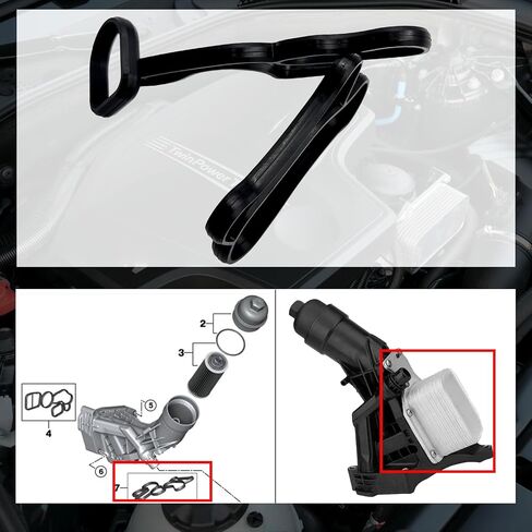قطع غيار OEM 11428591460 ، B38 B46 B46 B37 B36 B47 حشية مرشح زيت المحرك ، متوافق مع 2013-2023 BMW MINI Cooper 230i 330e 430i 530e x1 x2 x3 x3 x4 kit ، 114285757899 11425b3a1a in Kuwait