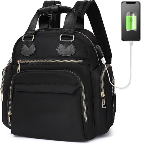 Small Diaper Bag Backpack Mini Baby Diaper Bag with 13 Pockets, Trave Baby Backpack for Boys Girls, USB Charging Port, Wet Dry Bag,3 Insulated Pockets, Stroller Straps,Black in Kuwait