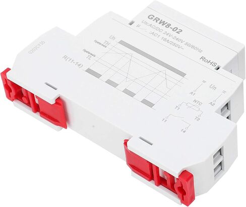 Dioche Temperature Control Relay with LED Indicator for DIN Rail Installation, ACDC 24V-240V, Adjustable Temperature Range -15°C to +45°C in Saudi Arabia