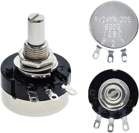 RV24yn20s Potentiometer ، 500 أوم - 200 كيلو أوم ، سبيكة معدنية ، 0.25 واط ، 10 ٪ التسامح (250 كيلو أوم) in Saudi Arabia