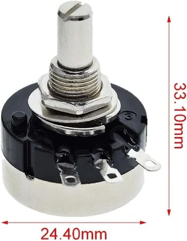RV24yn20s Potentiometer ، 500 أوم - 200 كيلو أوم ، سبيكة معدنية ، 0.25 واط ، 10 ٪ التسامح (250 كيلو أوم) in Saudi Arabia