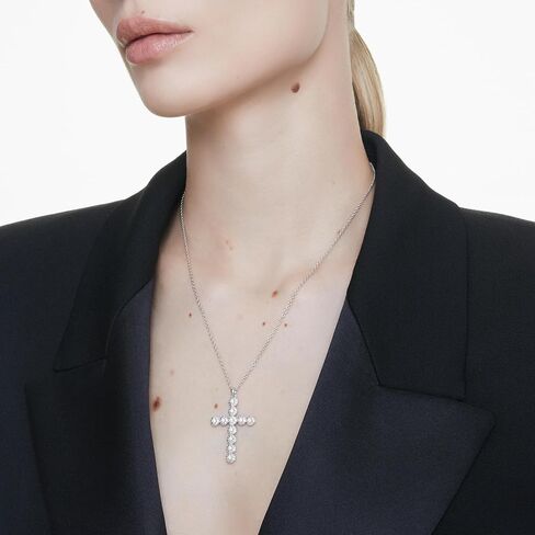 قلادة Swarovski Insigne ، قطع مختلطة ، صليب ، واضحة ، Rhodium الانتهاء in Saudi Arabia