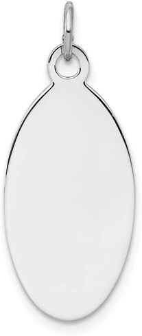 Solid 925 Sterling Silver Silver Actible Oval Front/Back Dist Charm قلادة النهاية غير اللامعة - 29 مم × 12 مم in Saudi Arabia