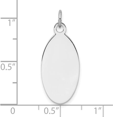 Solid 925 Sterling Silver Silver Actible Oval Front/Back Dist Charm قلادة النهاية غير اللامعة - 29 مم × 12 مم in Saudi Arabia