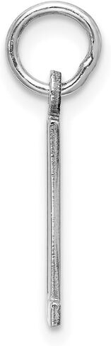 Sterling Silver/Rhodium-plated Elongated Polished Number Charm in Saudi Arabia