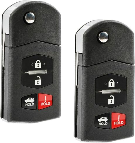 Flip Key Fob Remote fits 2005 2006 2007 2008 Mazda 6 Sedan & Mazda RX-8 (KPU41788) 2-Pack in Saudi Arabia