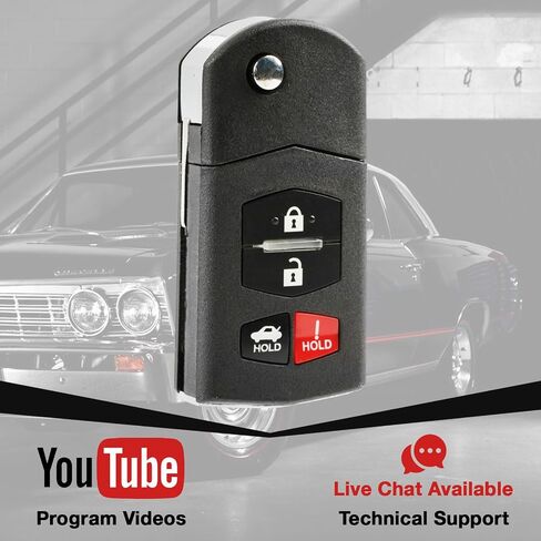 Flip Key Fob Remote fits 2005 2006 2007 2008 Mazda 6 Sedan & Mazda RX-8 (KPU41788) 2-Pack in Saudi Arabia