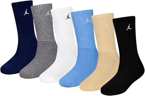 AIR JORDAN 6-pack Kids' Crew Socks, 5Y-7Y/9-11 (Sock Size) in Saudi Arabia