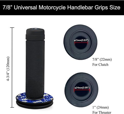 7/8" Universal Motorcycle Grips for Dirt Pit Bike, Rubber Anti-Slip Handlebar Grips One Pair 22mm in Saudi Arabia