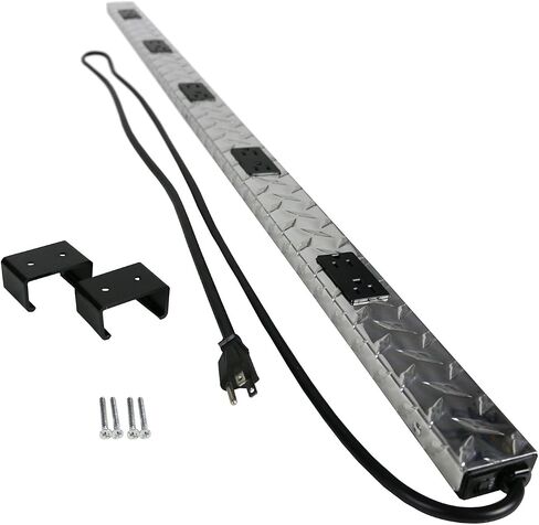 Legrand Wiremold BK20GB306TR Plugmold 2000 Series 3 Foot Hardwired Power Strip with 6 Tamper Resistant Outlets, Black in Kuwait