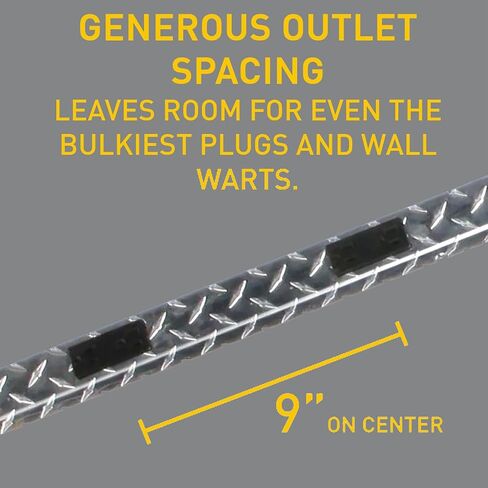 Legrand Wiremold BK20GB306TR Plugmold 2000 Series 3 Foot Hardwired Power Strip with 6 Tamper Resistant Outlets, Black in Kuwait