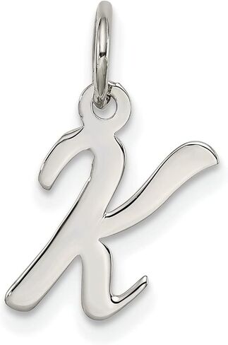Sterling Silver Small Script Initial Letter K Charm in Saudi Arabia