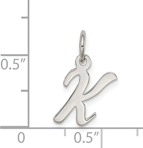 Sterling Silver Small Script Initial Letter K Charm in Saudi Arabia