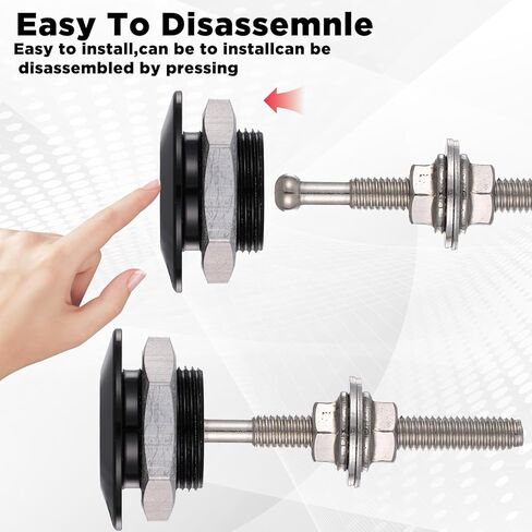 2 Pcs Universal Hood Pins Quick Latch Bumper Release Quick Release Bumper Latch Clips Engine Hood Pin Kit for Car License Plate Lock Clip (Diameter 1.25 Inch, Black) in Kuwait