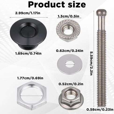 2 Pcs Universal Hood Pins Quick Latch Bumper Release Quick Release Bumper Latch Clips Engine Hood Pin Kit for Car License Plate Lock Clip (Diameter 1.25 Inch, Black) in Kuwait