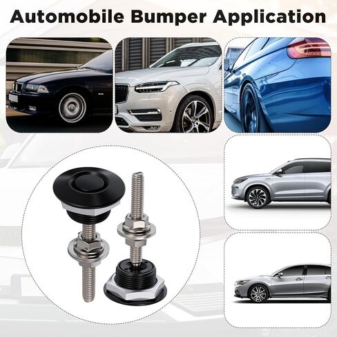 2 Pcs Universal Hood Pins Quick Latch Bumper Release Quick Release Bumper Latch Clips Engine Hood Pin Kit for Car License Plate Lock Clip (Diameter 1.25 Inch, Black) in Kuwait