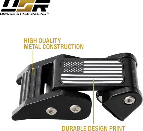 USR 07-25 JK and JL HOOD LATCHES Metal Constructed Lock Catch – HeavyDuty Hoodlatch Set (2pc) Compatible with 2007-2025 Jeep Wrangler Rubicon Sahara Sport Willys (USA FLAG EDITION w/INSTALL HARDWARE) in Saudi Arabia