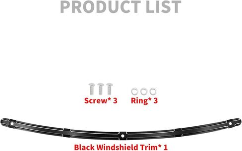 HDBUBALUS Windshield Trim Windscreen Trim Fit for Harley Touring Electra Street Glide Ultra Limited Tri Glide 1996-2013 Black in Saudi Arabia
