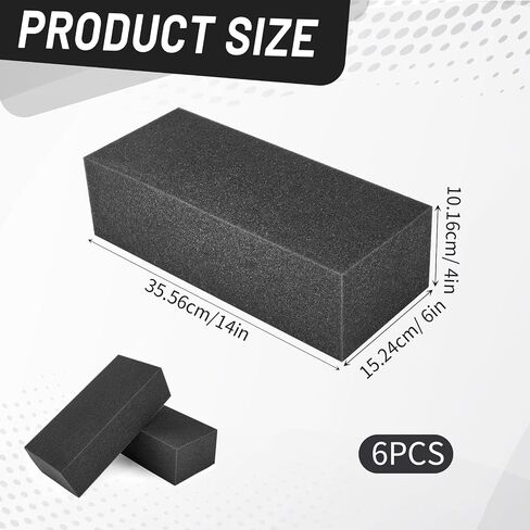Frienda 6 Pack Fuel Cell Safety Foam Block Black 14 × 4 × 6 بوصات ، إدراج Foam Foam FOAM التثبيت السهل لمنع الوقود من الغاز ، و E85 ، ووقود الميثان in Kuwait