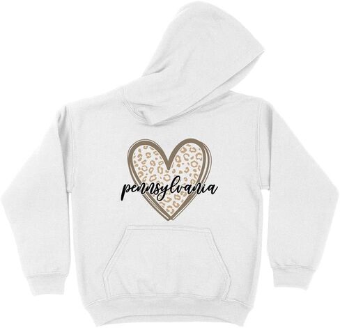 Leopard Heart Pennsylvania Kids Hoodie Sweatshirt Youth in Saudi Arabia