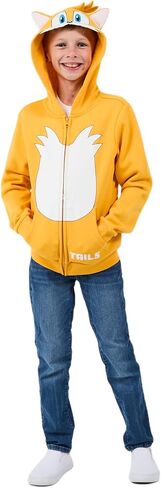 BioWorld Sonic the Hedgehog Tails Cosplay Youth Boy zip-up hoodie مع الأذنين in Saudi Arabia