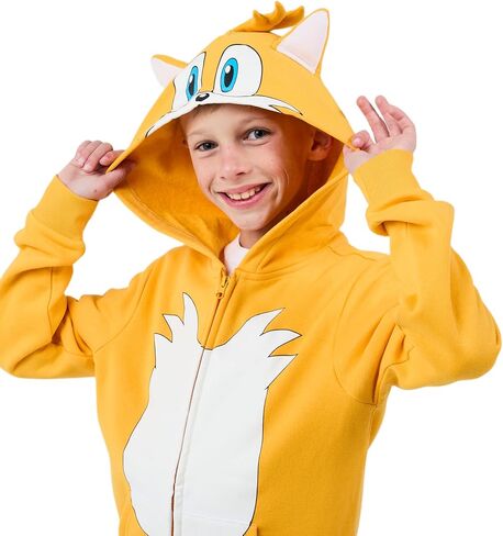 BioWorld Sonic the Hedgehog Tails Cosplay Youth Boy zip-up hoodie مع الأذنين in Saudi Arabia