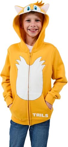 BioWorld Sonic the Hedgehog Tails Cosplay Youth Boy zip-up hoodie مع الأذنين in Saudi Arabia