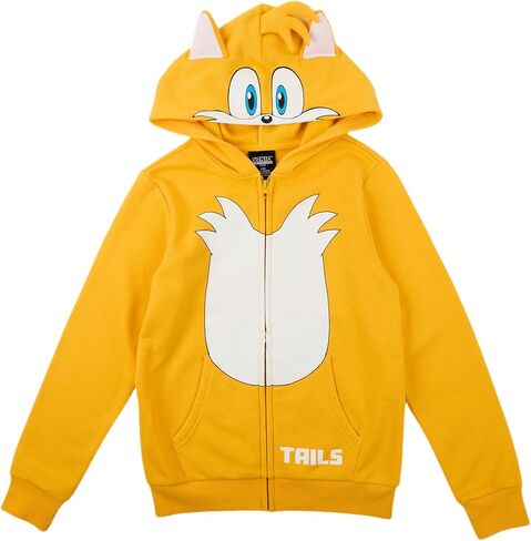 BioWorld Sonic the Hedgehog Tails Cosplay Youth Boy zip-up hoodie مع الأذنين in Saudi Arabia