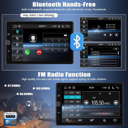 Single Din Car Stereo with Apple Carplay Android Auto, 9 Inch Touch Screen Car Radio with Mirror Link Universal Car Multimedia Player with Bluetooth FM/AM Radio EQ Setting+ Backup Camera in Saudi Arabia