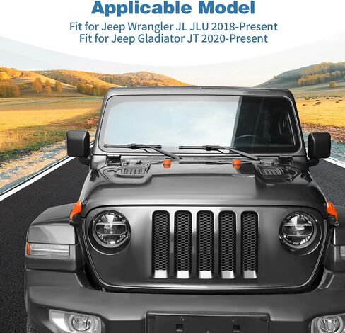 for Jeep JL Hood Decal Latch Trim Cover Fit for Jeep Wrangler JL JLU 2018-Present for Gladiator JT 2020-Present Light Blue Exterior Accessories 4pcs in Saudi Arabia