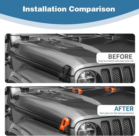 for Jeep JL Hood Decal Latch Trim Cover Fit for Jeep Wrangler JL JLU 2018-Present for Gladiator JT 2020-Present Light Blue Exterior Accessories 4pcs in Saudi Arabia