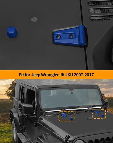 Hoolcar Hood Hinge Cover & Engine Hood Rubber Head Cover Trim Compatible with Jeep Wrangler JK JKU 2007-2017, Exterior Accessories, Light Green in Saudi Arabia