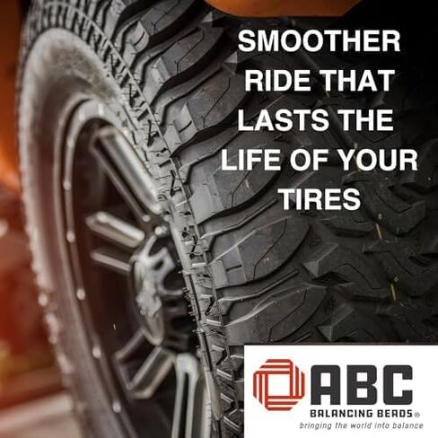 ABC Balancing Beads | Complete Tire, Wheel and Axle Assembly Balance for Medium/Heavy Duty Trucks, Off-Road | DIY Kit with (4) 14oz Bags (56oz) Balancing Beads, (4) Valve Cores, (4) Caps in Kuwait