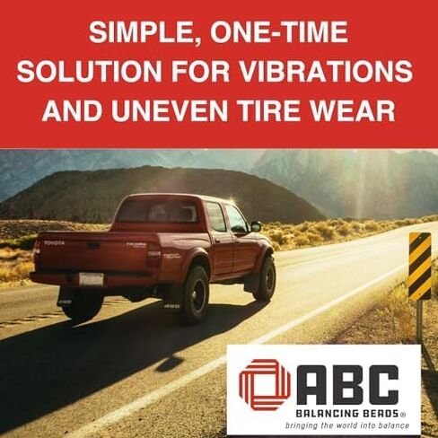ABC Balancing Beads | Complete Tire, Wheel and Axle Assembly Balance for Medium/Heavy Duty Trucks, Off-Road | DIY Kit with (4) 14oz Bags (56oz) Balancing Beads, (4) Valve Cores, (4) Caps in Kuwait