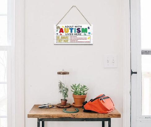 Why fit In When You Were Born to Stand Out Decor Sign, Hanging Wood Sign Home Decorative, Printed Wood Wall Art Sign, Colorful Wall Decor, Autism Classroom Decoration, Motivational Gift 12 * 6inch in Saudi Arabia