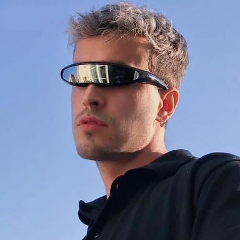 KFPH مستقبلية النظارات الشمسية الضيقة روبوت الفضاء الهذيان النظارات المستقبلية شخصية COCPLAY CYCLOPS نظارات باردة in Saudi Arabia