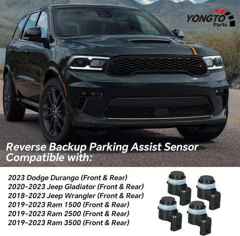 6MK25TZZAA 4Pcs Reverse Backup Parking Assist Sensor Compatible with Ram 1500/2500/3500 2019-2023, Dodge Durango 2023, Jeep Gladiator 2020-2023, Wrangler 2018-2023 Replace OE 6MK25VCAAA in Saudi Arabia