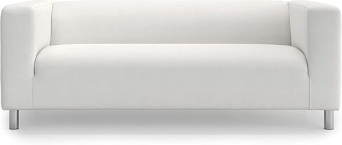 MASTERS OF COVERS Klippan Loveseat Slipcover for The IKEA 2 Seater Klippan Loveseat Sofa Cover Replacement-Cotton White in Kuwait