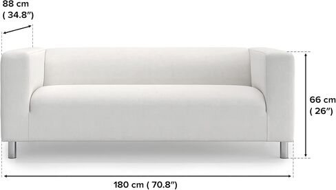 MASTERS OF COVERS Klippan Loveseat Slipcover for The IKEA 2 Seater Klippan Loveseat Sofa Cover Replacement-Cotton White in Kuwait