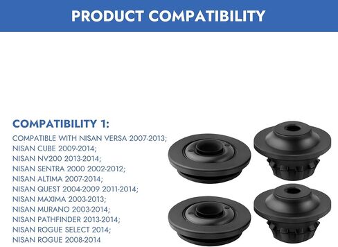 4 Pcs Radiator Mount Bushings Replaces #21507-4M400 21506-4M400 Car Rubber Radiator Bracket Radiating Support Bushings Compatible with Nisan Altima Cube NV200 Sentra Versa Pathfinder Rogue Murano in Saudi Arabia