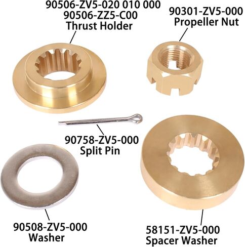 محرك القوارب 90506-ZS5-C00 90506-ZV5-020 010 000 حامل دفع ، 58151-ZV5-000 غسالة فاصل ، 9030101-ZV5-000 القلعة لجوز هوندا 40HP 50HP 60HP للأجهزة لمرعى الخارجي in Saudi Arabia