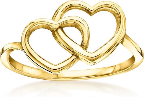 Ross-Simons Italian 14kt Yellow Gold Interlocking-Heart Ring in Saudi Arabia
